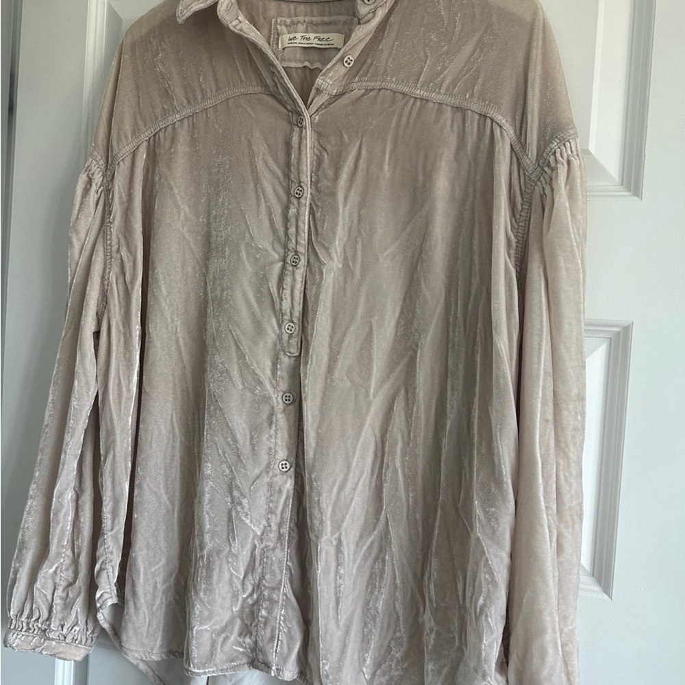 We The Free Free People Luna Velour Top Medium